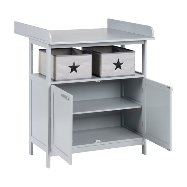 Siva dječja komoda s promjenjivim stolom 87x100x75 cm Hamburg – Roba-image-2