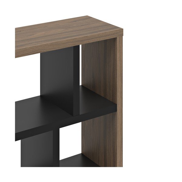 Crna/smeđa biblioteka u dekoru oraha 70x198 cm Berlin – TemaHome-image-3
