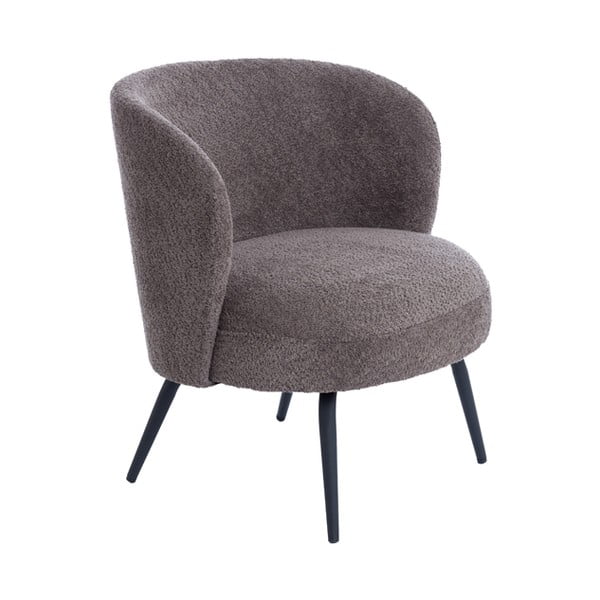 Tamno smeđa fotelja od bouclé tkanine Dieyda – Light & Living