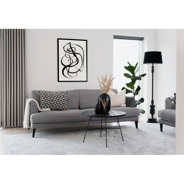 Crni stolić za kavu s pločom od borovine Pineico Grafton, ø 70 cm-image-2