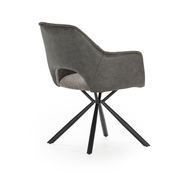 Sive podstavljene blagovaonske stolice u setu s naslonima za ruke 2 kom Mariel – Marckeric-image-3