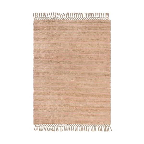 Ružičasti tepih od jute Flair Rugs Equinox, 160 x 230 cm