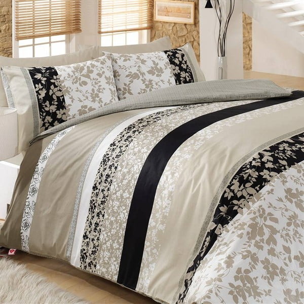 Posteljina za bračni krevet s plahtom i dvije jastučnice Deborah, 200 x 220 cm