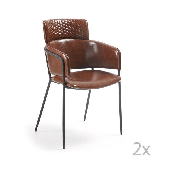 Set od 2 smeđe blagovaonske stolice La Forma Rhett