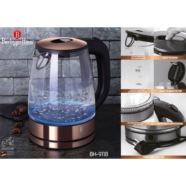 Kuhalo za vodu 1,7 l Rosegold Metallic Line - BerlingerHaus-image-2