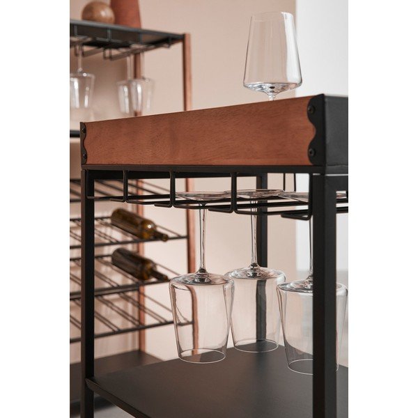 Crna metalna vitrina za vino broj boca 15 kom, 48,5x84,5x34 cm Isaac – Yes Everyday-image-1