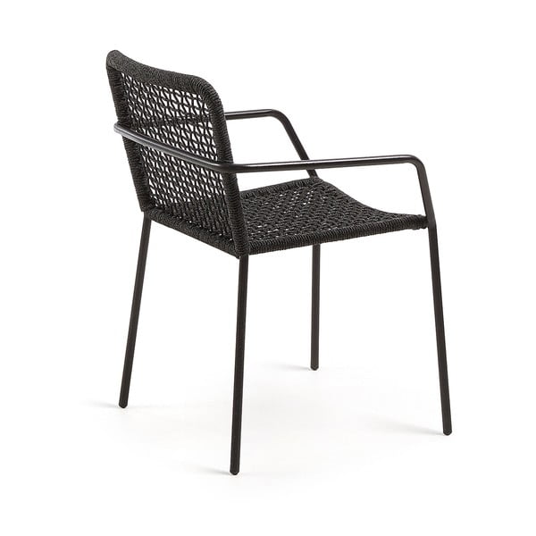 Crna vrtna stolica sa čeličnom konstrukcijom Kave Home Bomer-image-3