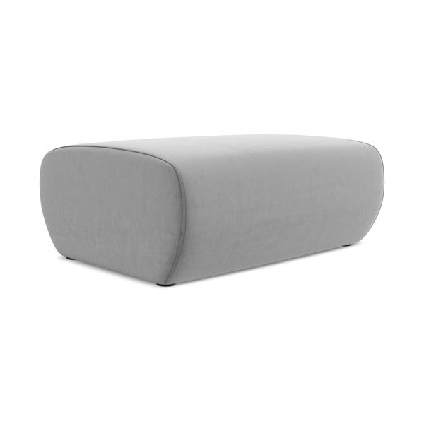 Svijetlo sivi baršunast tabure Kapua – Makamii-image-1