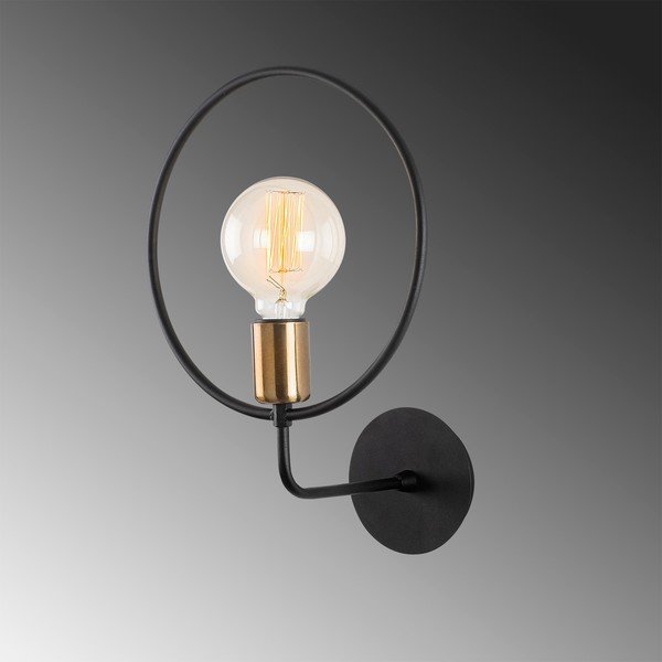 Crna zidna lampa Circle – Opviq lights-image-3