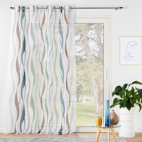 Bijela/plava prozirna zavjesa 140x280 cm Lisana – douceur d'intérieur-image-2