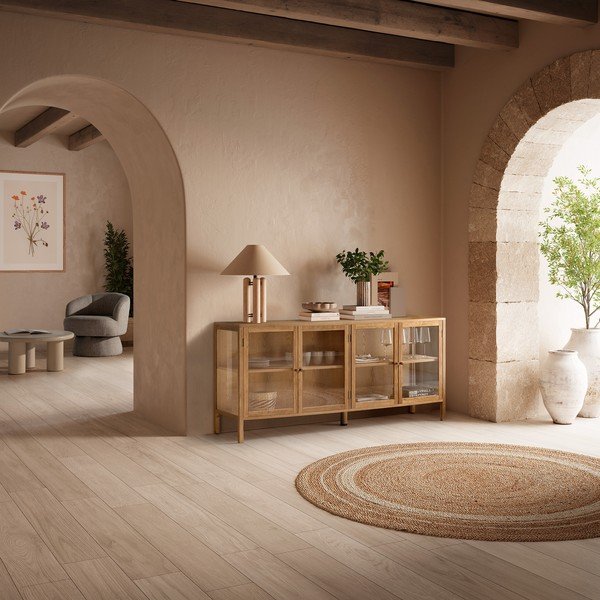 Vitrina u dekoru hrasta u prirodnoj boji 180x80x40 cm Ceci – MOME-image-1