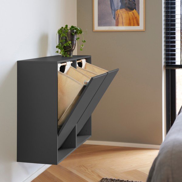 Crna zidna košara za rublje Laundry Box – ReCollector-image-1