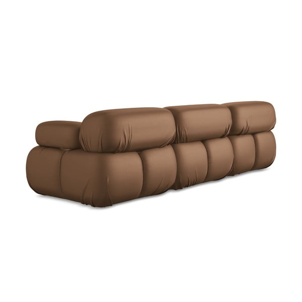 Smeđa sofa od imitacije kože 285 cm Lokua – Makamii-image-4