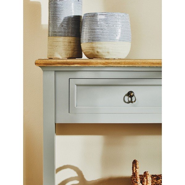 Sivi pomoćni stol od masivne paulovnije 34,5x99 cm Henley – Premier Housewares-image-2