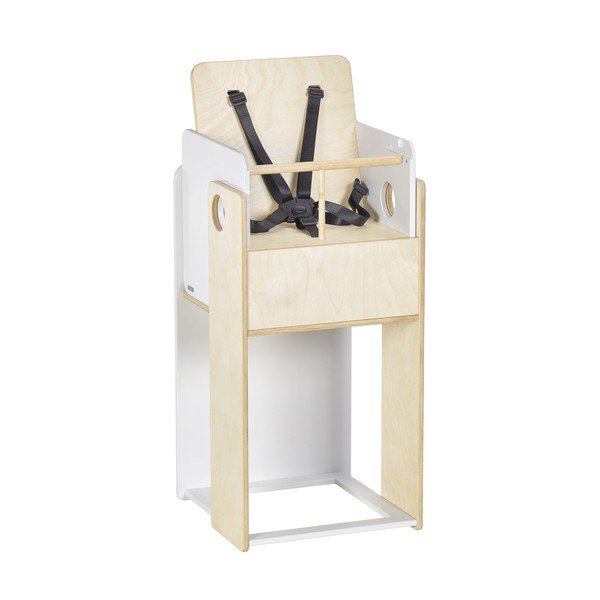 Bijela/u prirodnoj boji dječja blagovaonska stolica Nuun – Kave Home