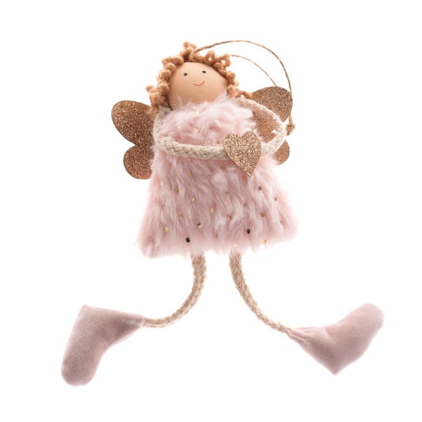 Ružičasti tekstilni viseći anđeo Dakls