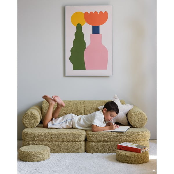 Zeleni dječji kauč od bouclé tkanine 132 cm Settee – Wigiwama-image-4