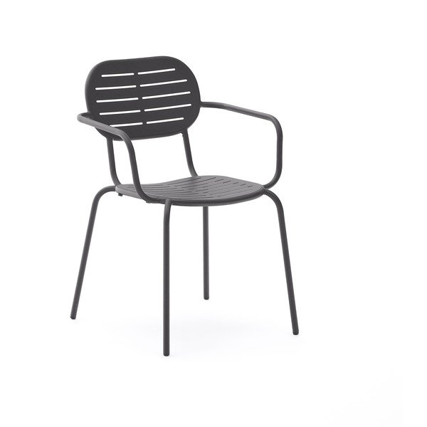 Tamno siva metalna vrtna stolica Brai – Kave Home