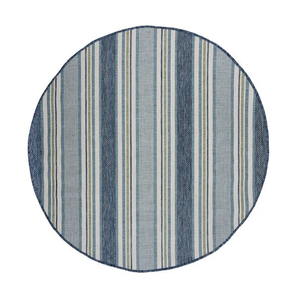 Okrugao unutarnji i vanjski tepih plavozeleni ø 160 cm Roma Stripe – Flair Rugs