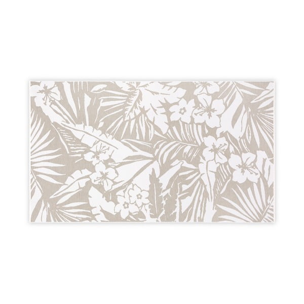 Bež-bijela pamučni otirač za kupaonicu Foutastic Floral, 100 x 180 cm
