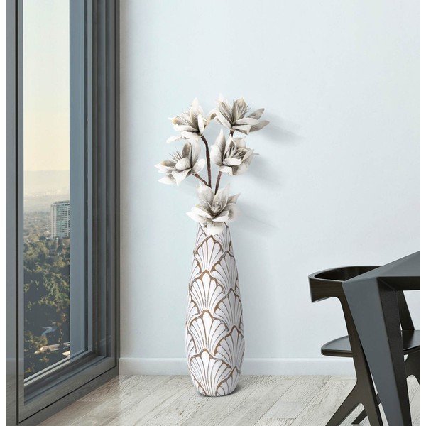 Bijela visoka vaza od polyresina 55 cm Panama – Mauro Ferretti-image-1