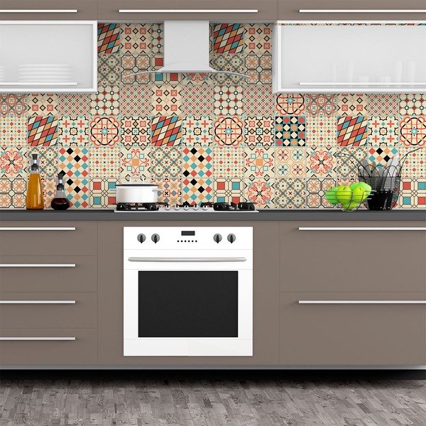 Set od 60 zidnih naljepnica Ambiance Azulejos Arianito, 15 x 15 cm-image-3