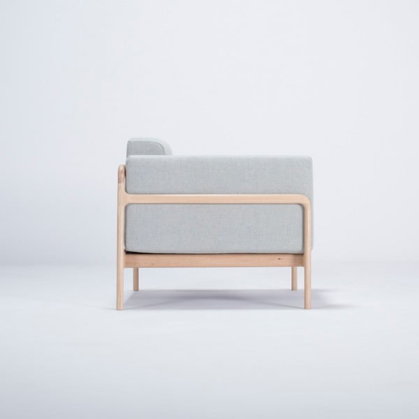 Fotelja od hrasta sa plavo-sivim tekstilnim sjedalom Gazzda Fawn-image-3