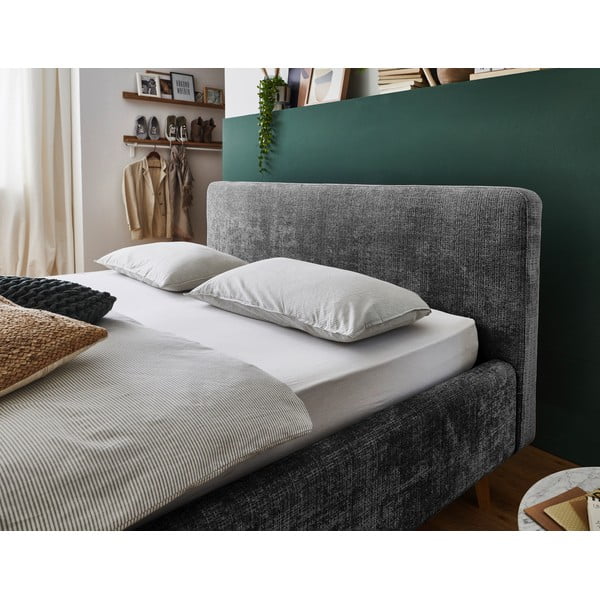 Tamno sivi tapecirani bračni krevet bez podnice 180x200 cm Mattis – Meise Möbel-image-4