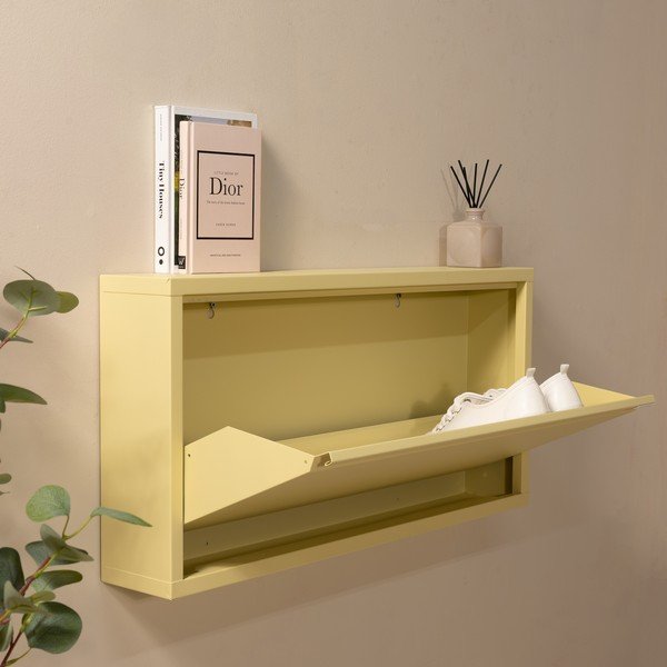 Svijetlo žuti željezni preklopni/viseći ormarić za cipele 75x37,5x12,5 cm Billy – Spinder Design-image-2