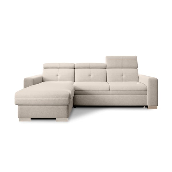 Bež sklopiva/s prostorom za odlaganje kutna garnitura (s lijevim kutom/s ležaljkom) Fresia – ELTAP