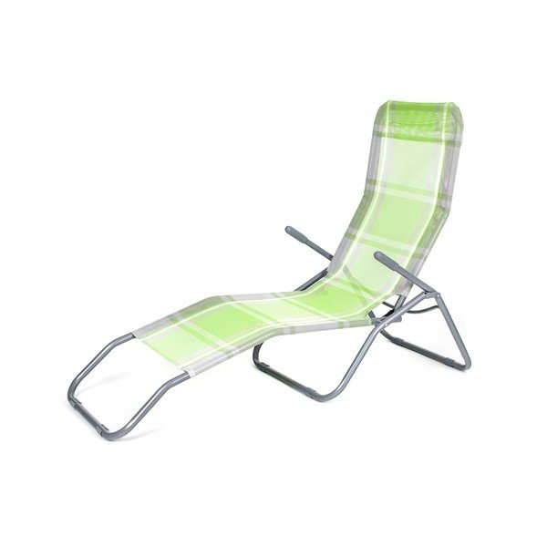 Zelena metalna sklopiva vrtna ležaljka - Happy Green-image-2