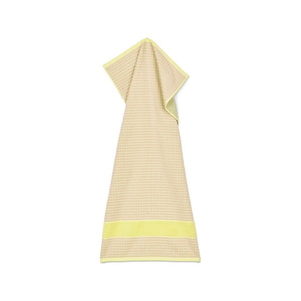 Žuti /ružičasti ručnik od organskog pamuka od frotira 50x100 cm Check – JUNA-image-2