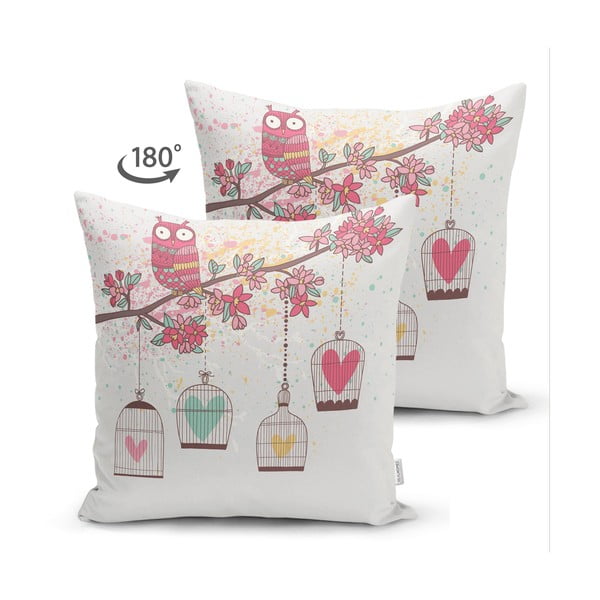 Navlaka za jastuk Minimalističke navlake za jastuke Heart Flowers, 45 x 45 cm
