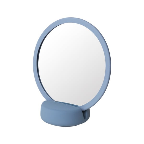 Plavo stolno kozmetičko zrcalo Blomus, visina 18,5 cm