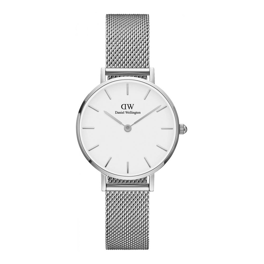 Ženski sat srebrene boje s bijelim brojčanikom Daniel Wellington Petite, ⌀ 28 mm