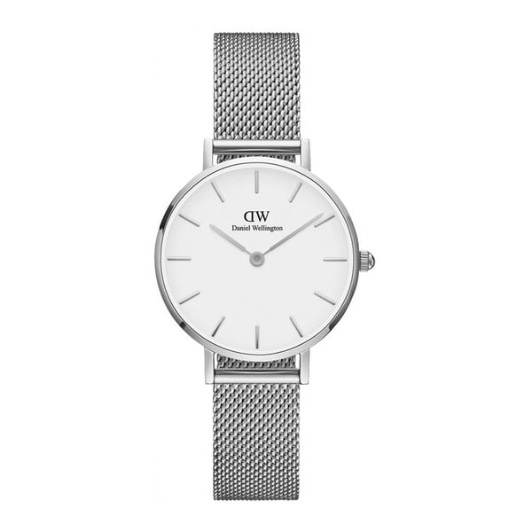 Ženski sat srebrene boje s bijelim brojčanikom Daniel Wellington Petite, ⌀ 28 mm