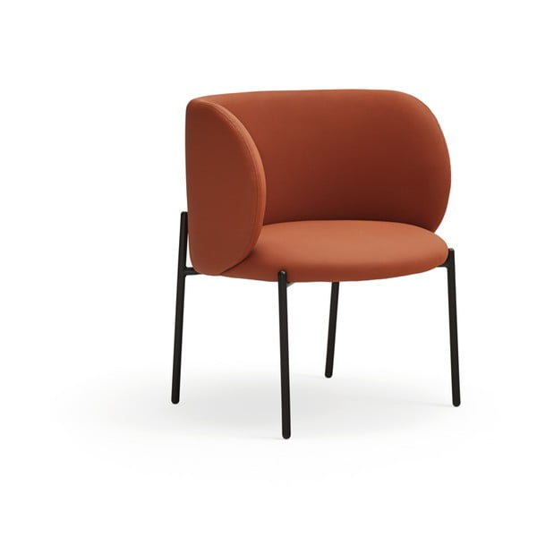 Narančasta fotelja od imitacije kože Mogi - Teulat