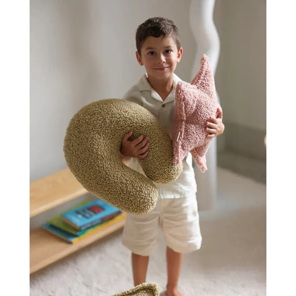 Ružičasti dječji jastuk za sjedenje od bouclé tkanine Star – Wigiwama-image-4