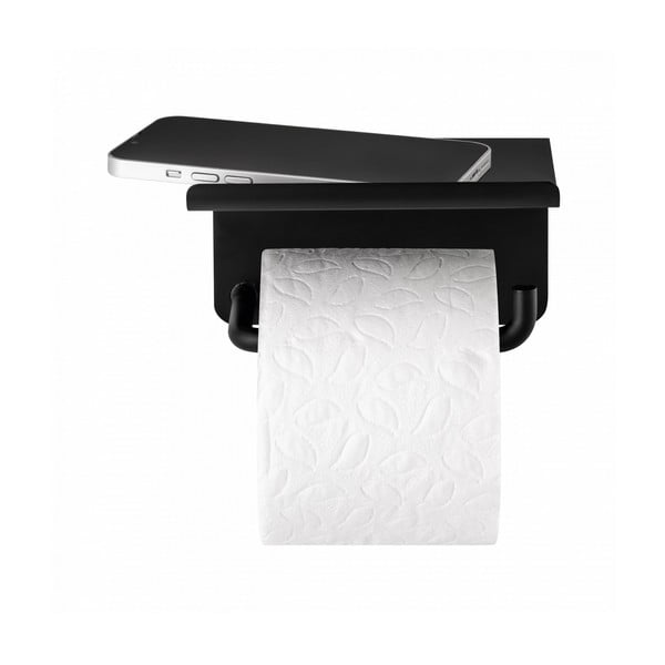 Crni zidni držač toaletnog papira od nehrđajućeg čelika Modo – Blomus