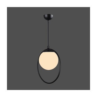 Crna metalna viseća svjetiljka sa staklenim sjenilom ø 15 cm Ates - Squid Lighting
