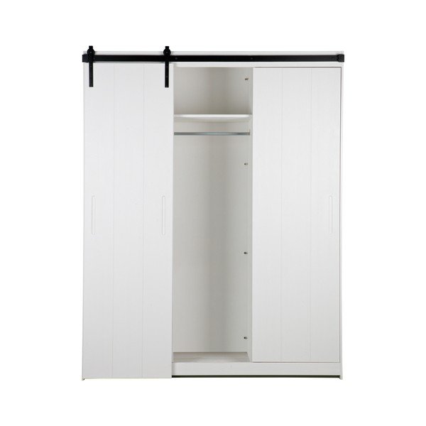 Bijela konstrukcija ormara s kliznim vratima DRVO Luuk-image-3