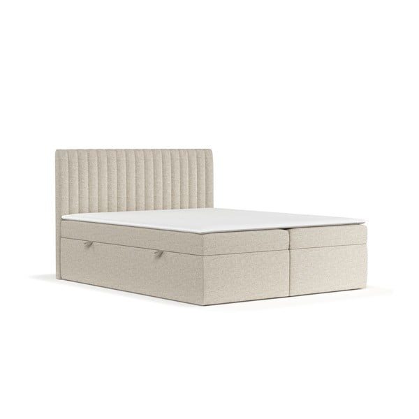 Bež boxspring krevet s prostorom za pohranu 180x200 cm Spencer – Maison de Rêve