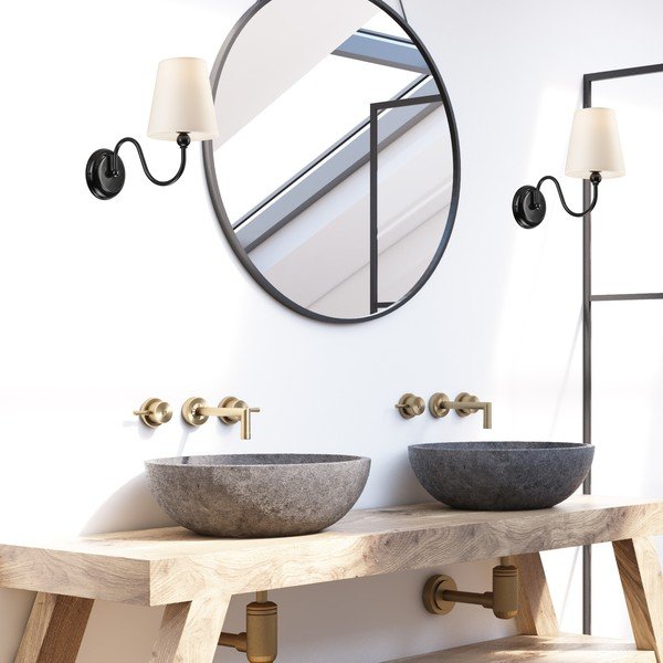 Crna zidna lampa - LAMKUR-image-1