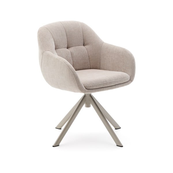 Bež podstavljena blagovaonska stolica s naslonima za ruke Dorina – Kave Home