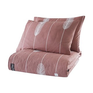 Ružičasti prekrivač s 2 jastučnice od ranforce pamuka Mijolnir Modena, 225 x 240 cm