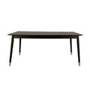 Crni blagovaonski stol od drva kaučukovca Canett Nelly, 180 x 90 cm