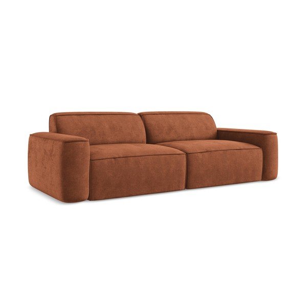 Sofa od šenila boja terakote 244 cm Omao – Makamii-image-1
