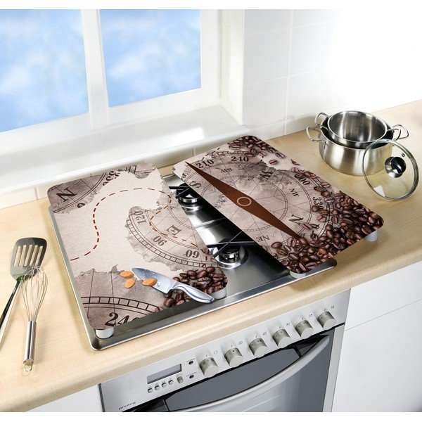 Set od 2 staklena poklopca za štednjak Wenkoo Compass, 52 x 30 cm-image-1