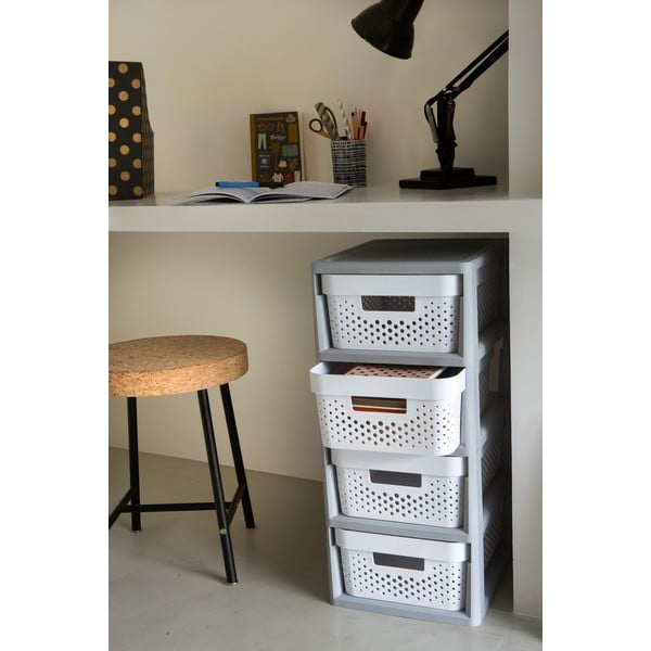 Bijeli/sivi plastični regal na kotačima 29,5x65,5 cm Infinity – Curver-image-1