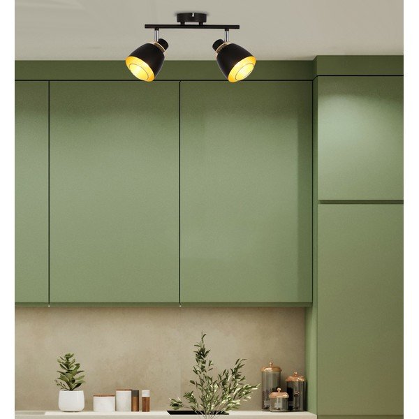 Crna stropna svjetiljka s metalnim sjenilom 41.5x10 cm Aleksandria – Candellux Lighting-image-1